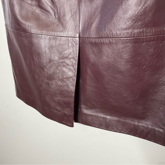 Jaclyn Smith Classic Burgundy Leather Skirt - Picture 7 of 12